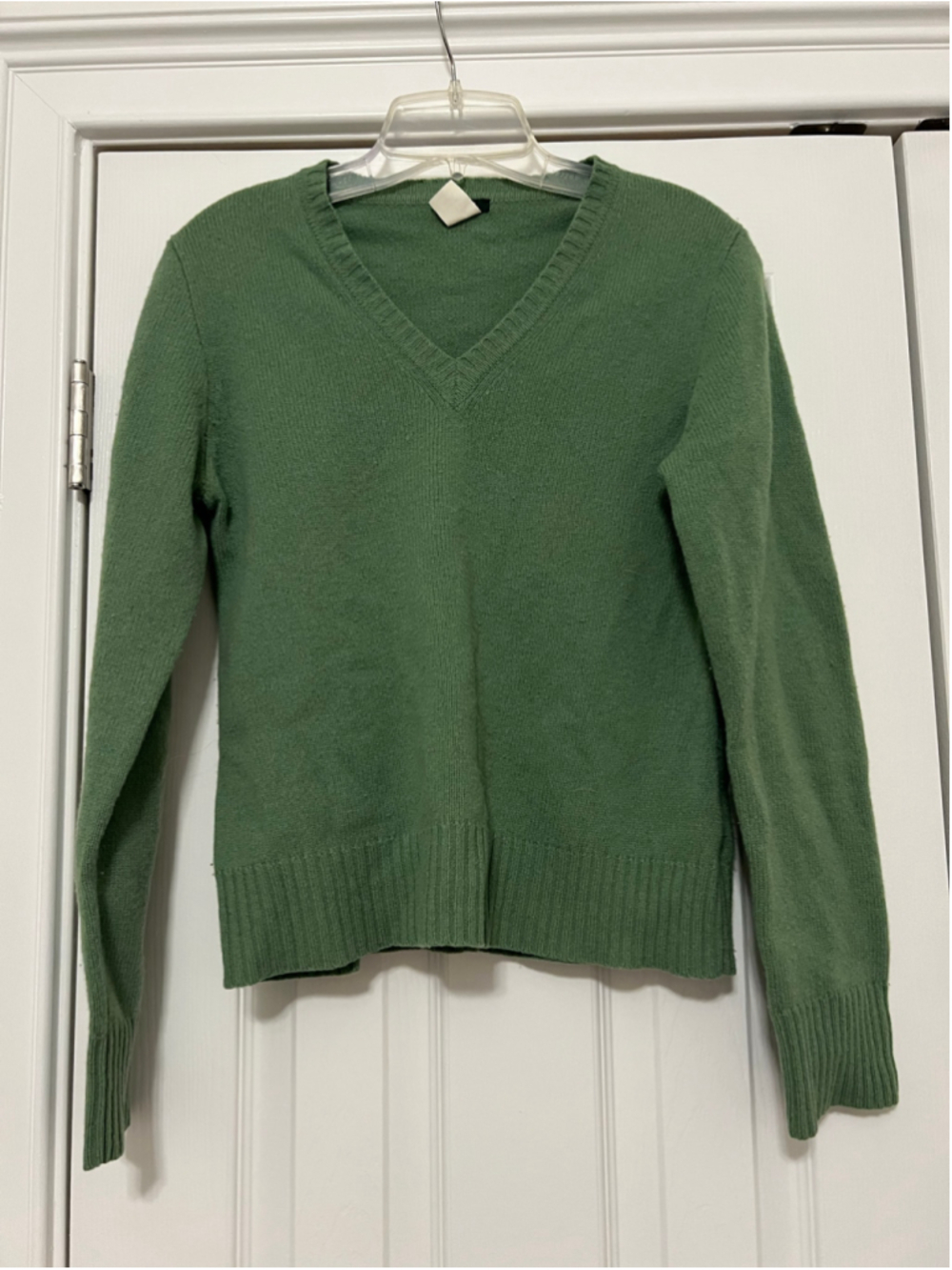 Women's Vintage J.Crew V-Neck Lambs Wool Sweater Green Size M